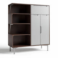 Wooden storage cabinet with adjustable shelves and white front door 90 x 40 x 120cm