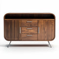 Wooden console storage cabinet with three drawers and open shelf 120 x 40 x 75cm