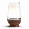 Glass and wood table lamp with modern design 12 x 12 x 20cm