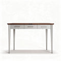Wooden computer desk with three drawers in white and brown finish 120 x 60 x 75cm