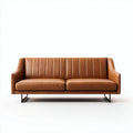 Leather three-seat sofa with modern design and metal base 210 x 85 x 75cm