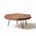 Octagonal wooden coffee table with metal legs 120 x 120 x 35cm